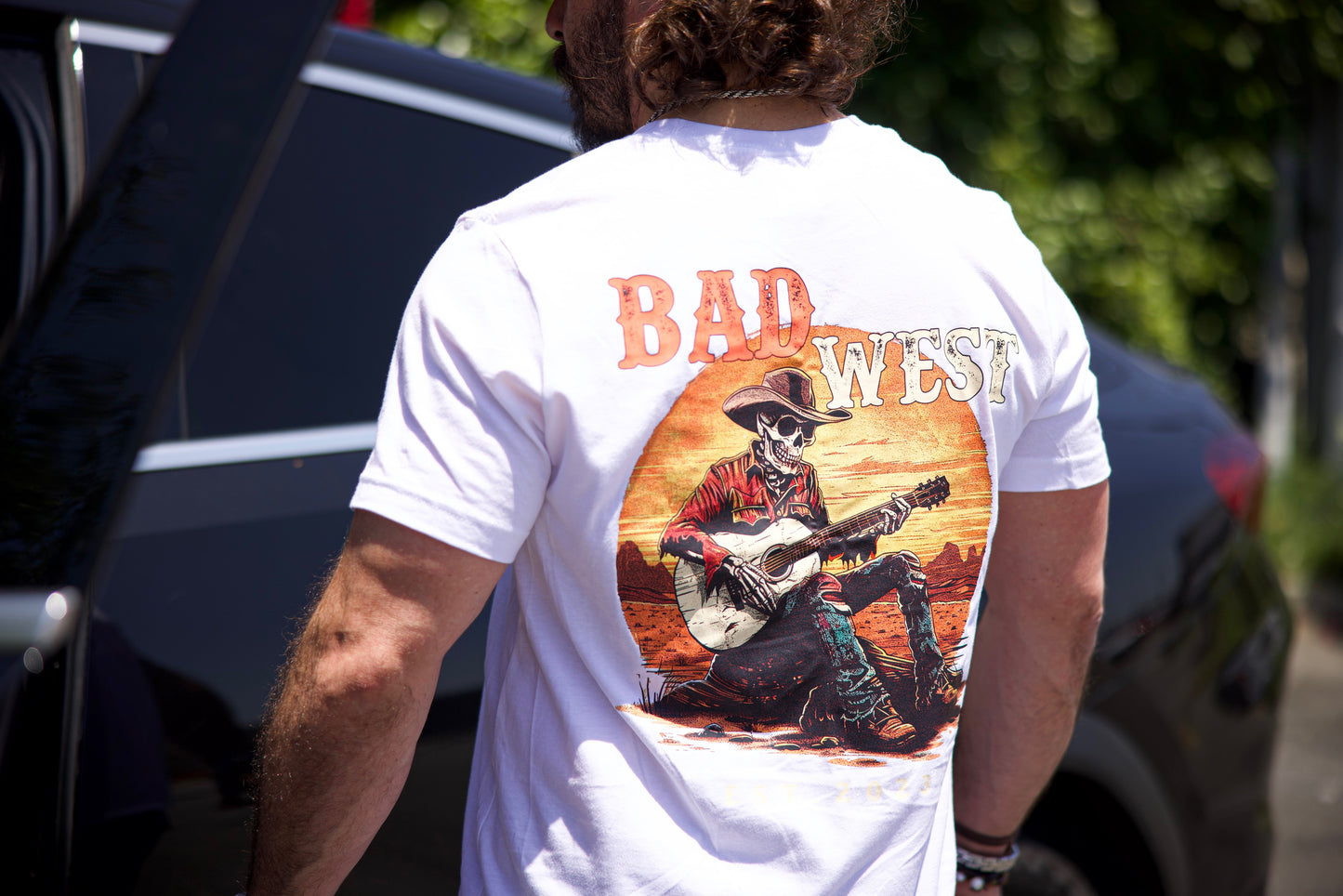 Skull Cowboy Tee - White