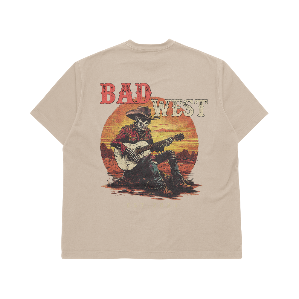 Skull Cowboy Tee - Tan