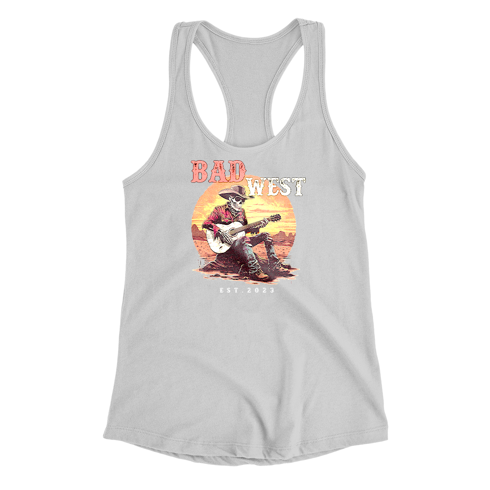Skull Cowboy - Women's Racerback Tank - White