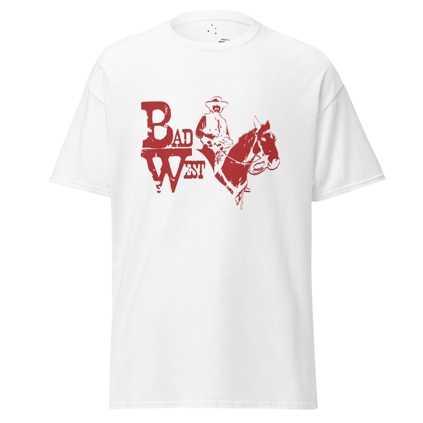 Bad West Tee Red Cowboy - White