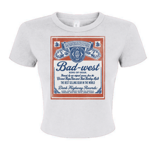 Bad West - Women's Micro Rib Baby Tee - White